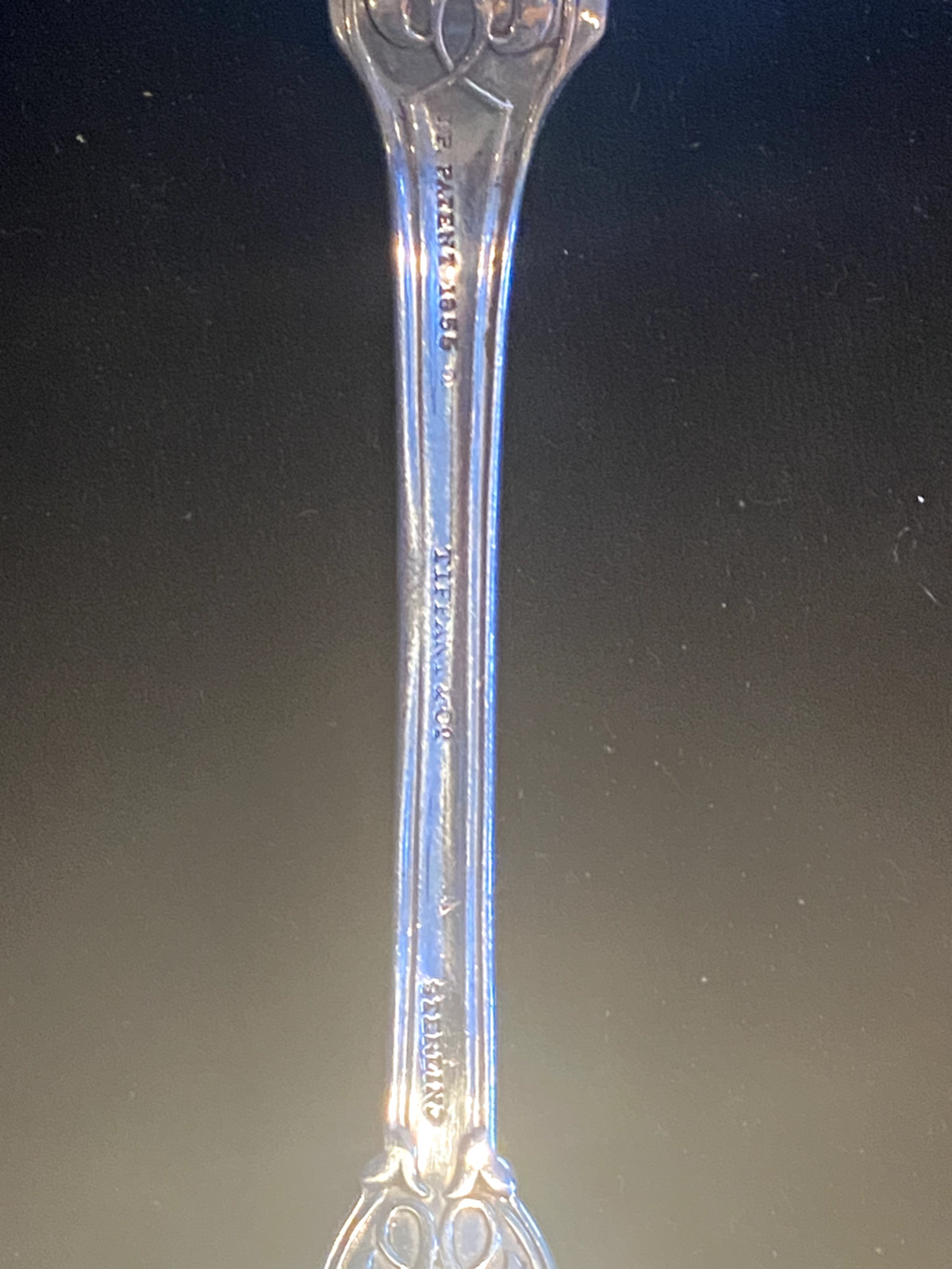 John Polhamus ORIENTAL STERLING SILVER CHEESE SCOOP. JP 1855 TIFFANY & CO