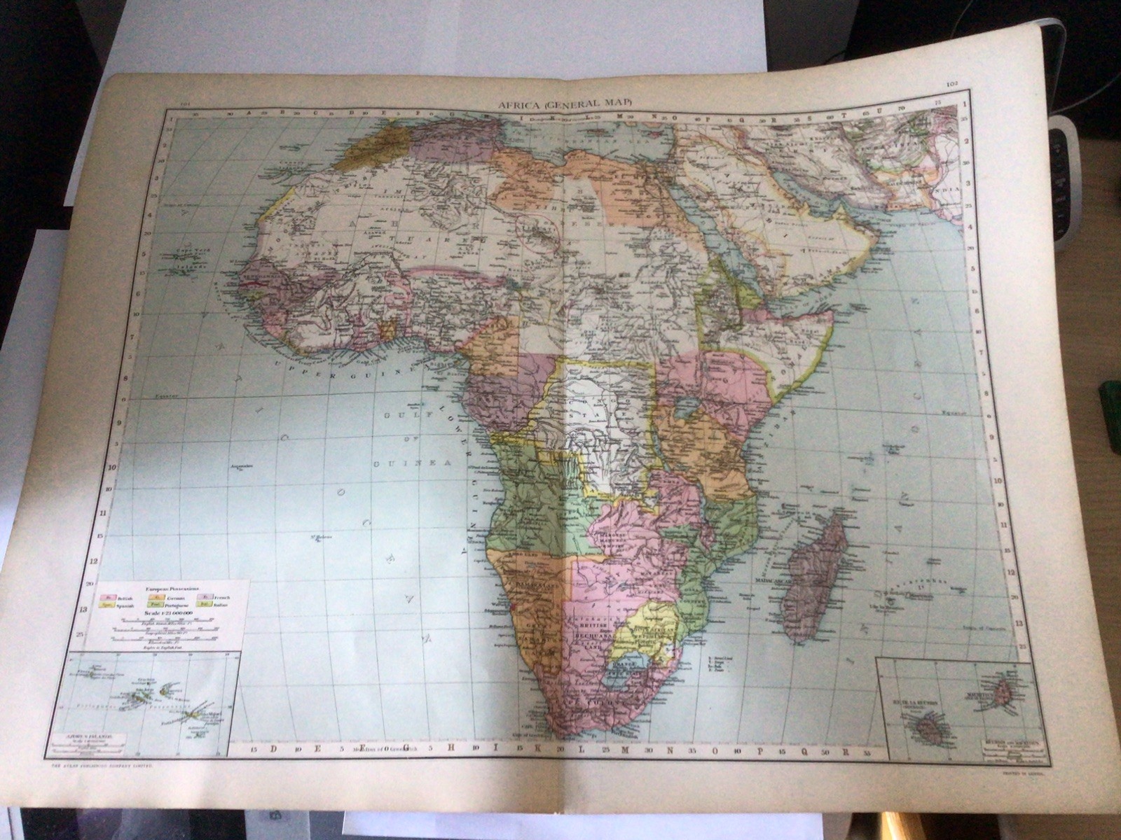 General Map Of Africa – Atlas Publishing Co- c. 1890’s Colour Map