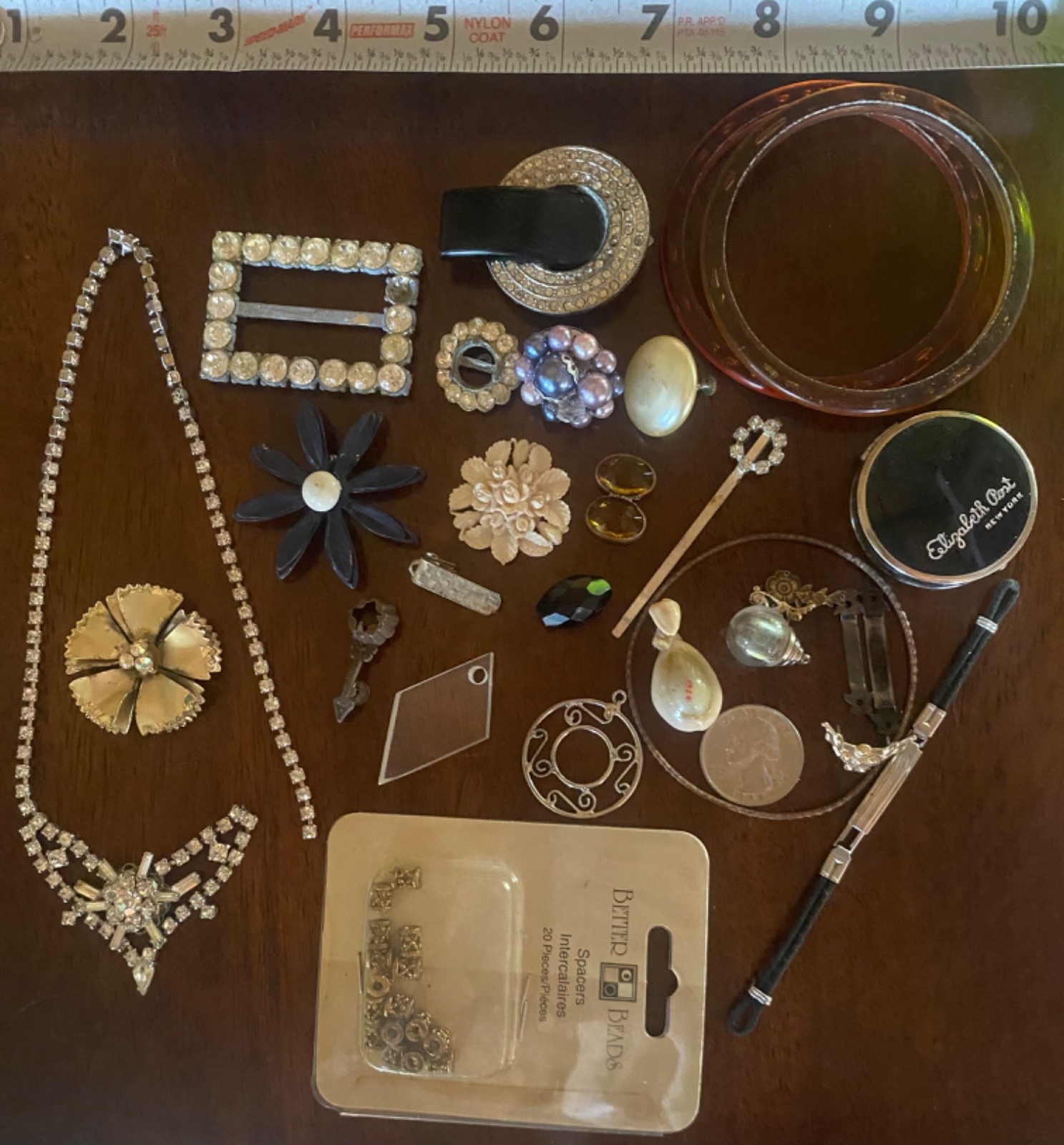 VTG/Antique Mixed Jewelry Lot Parts Necklace Brooch Earring Bracelet… Drawer