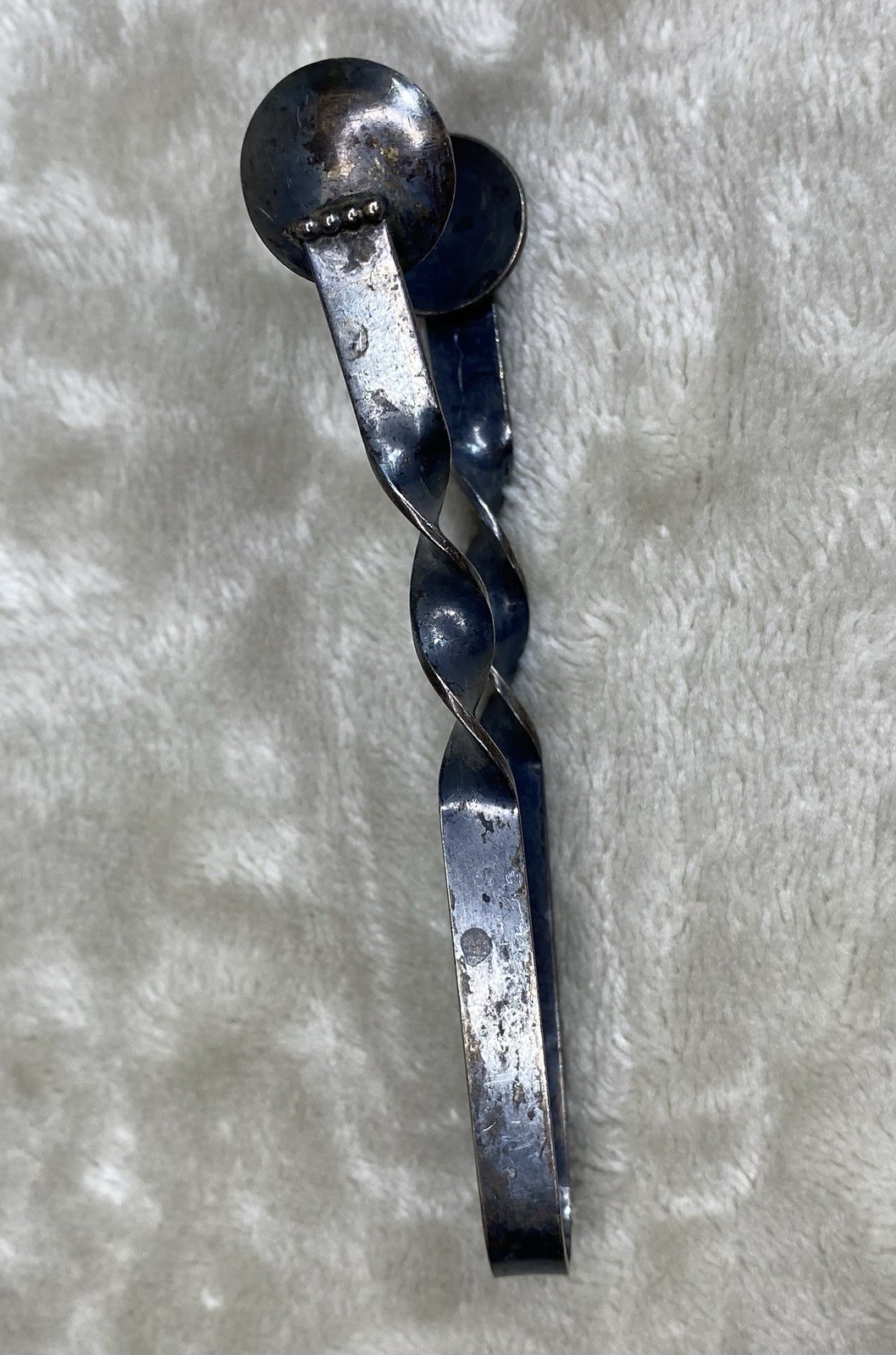 Antique Sterling Silver Sugar Tongs Twist Twisted Handle