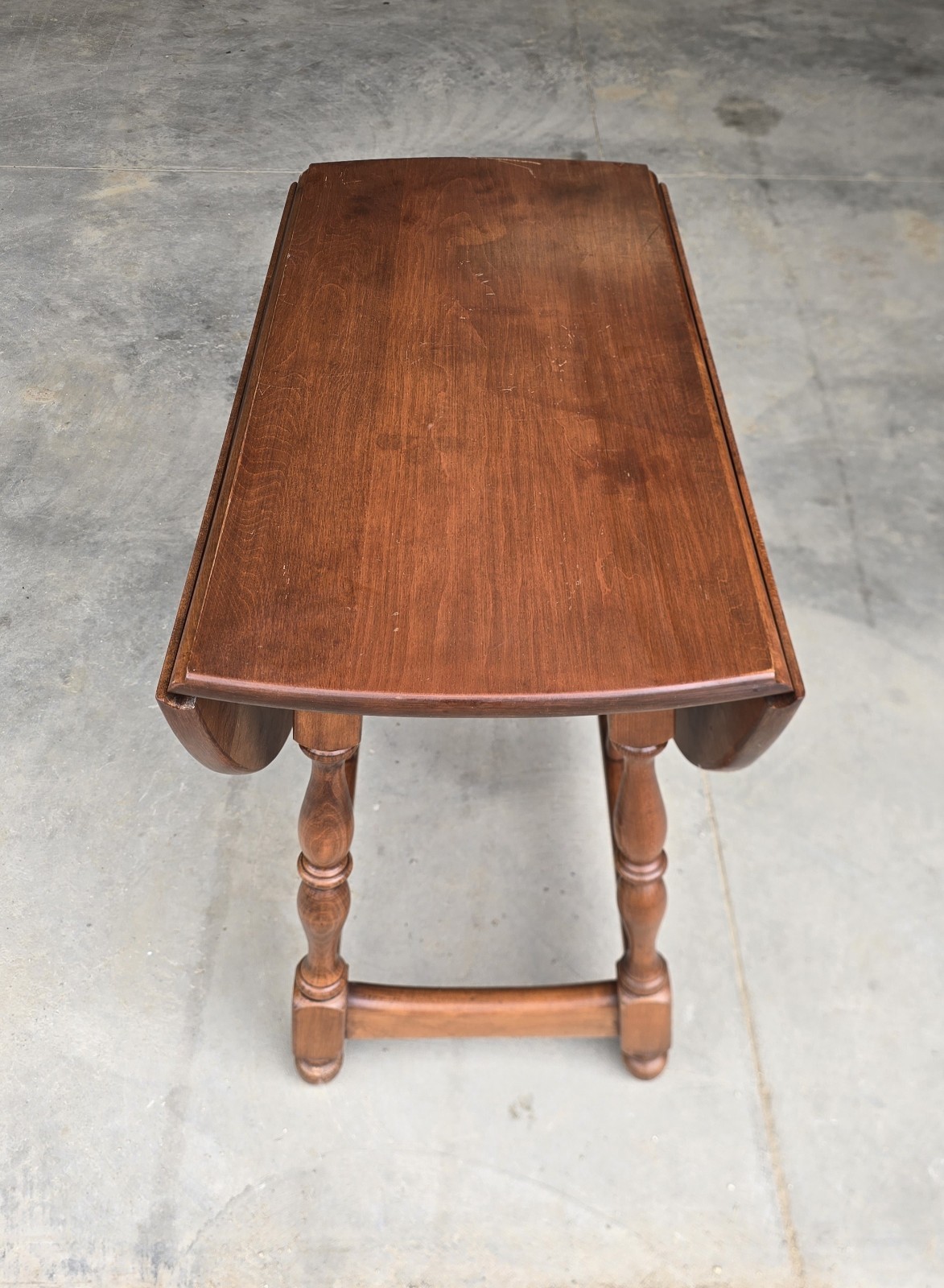 MCM Wood Dropleaf Table Heywood Wakefield 28″× 14″ × 24″