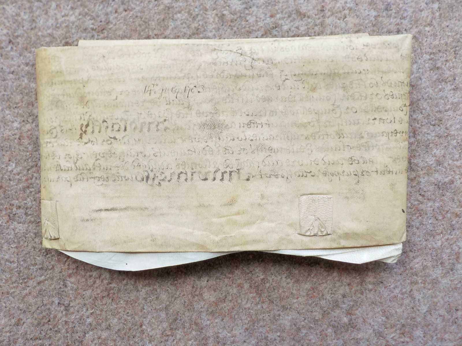 1703 Colsterworth Vellum Marriage Settlement Indenture Newton Annis family