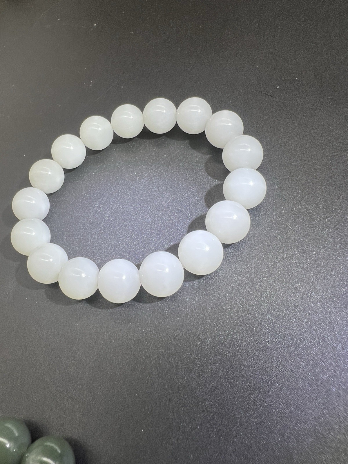 12mm Hetian White Jade Bracelet 新疆和田玉精挑山料白玉手串