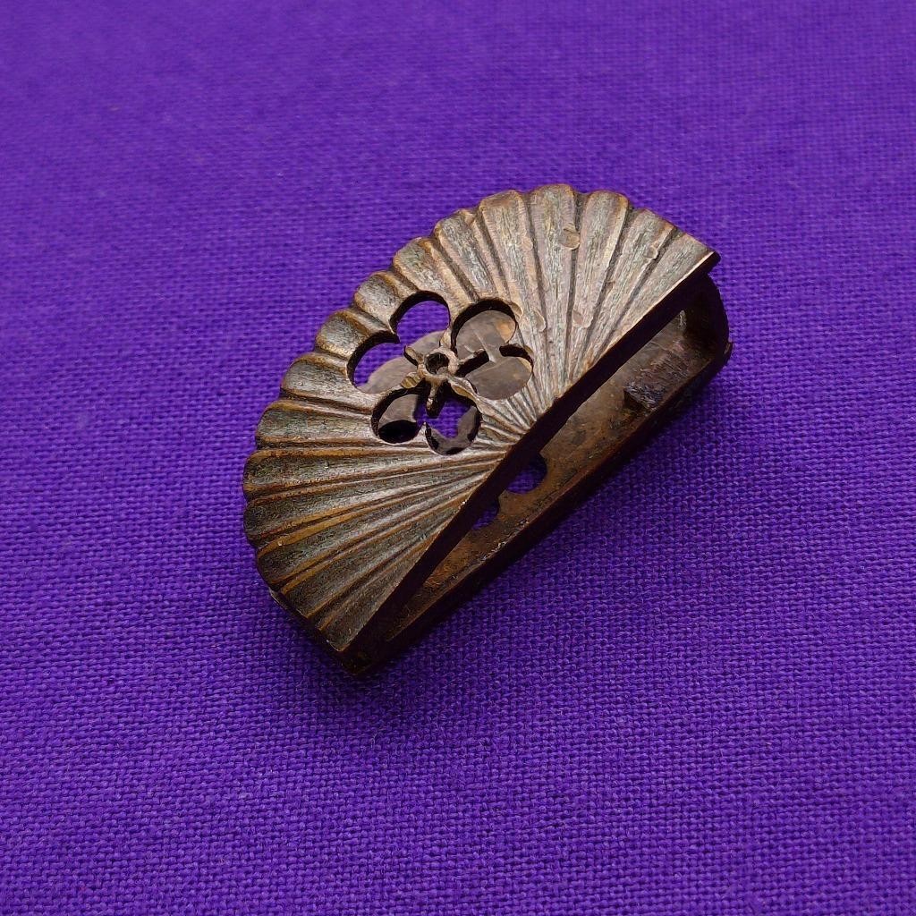 Sword Fittings, Fuchi (collar) Metalwork, Fan-Shaped Openwork, Family Crest-Like
