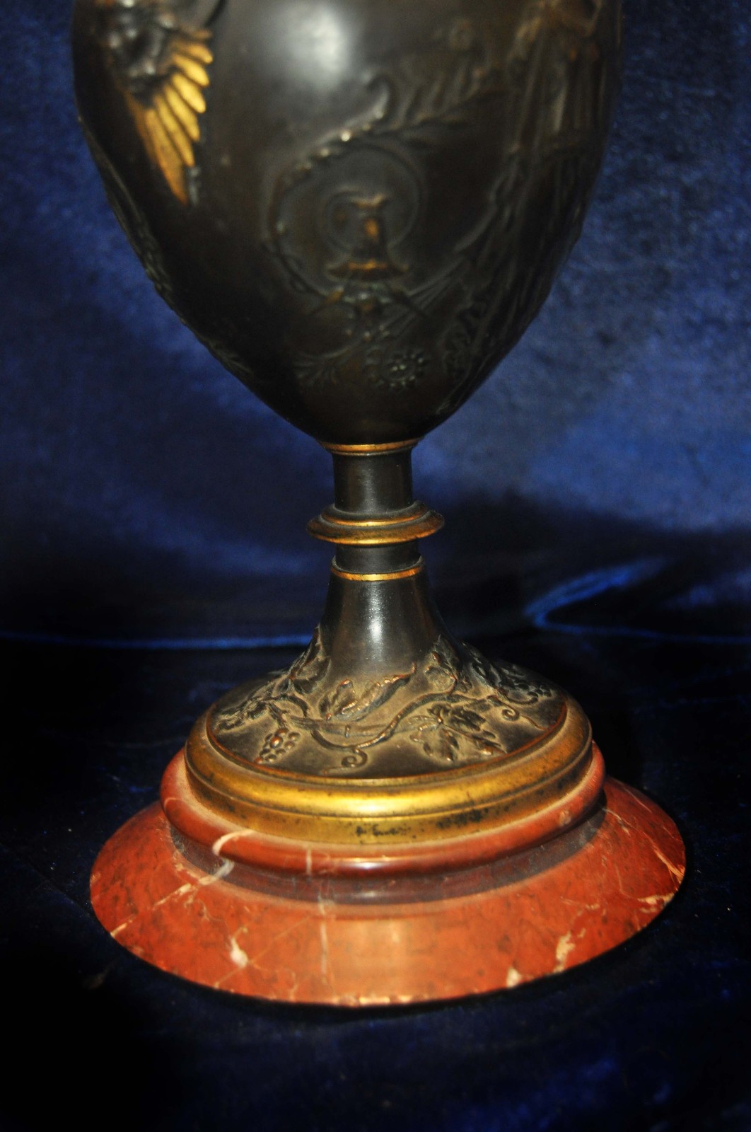 NEOCLASSICAL BRONZE URN GILT MARBLE RELIEF GRAND TOUR GREEK ROMAN BUST EGYPTIAN