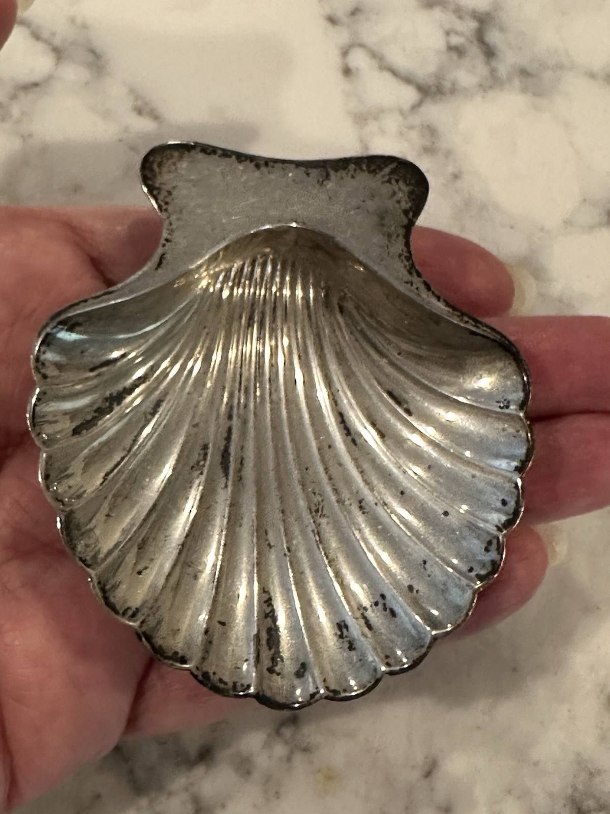 Tiffany & Co. Sterling Silver Shell Footed Scalloped Small Dish Trinket