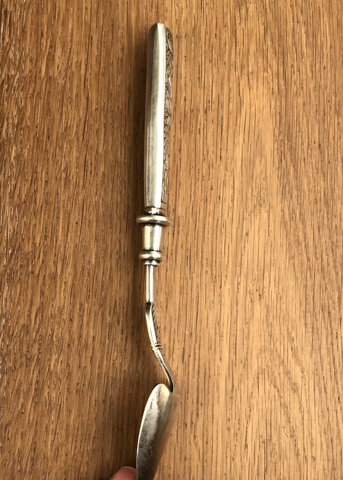 1860 Rogers & Son Antique Silver Plate Cheese Scoop 19th Century Stylized handle