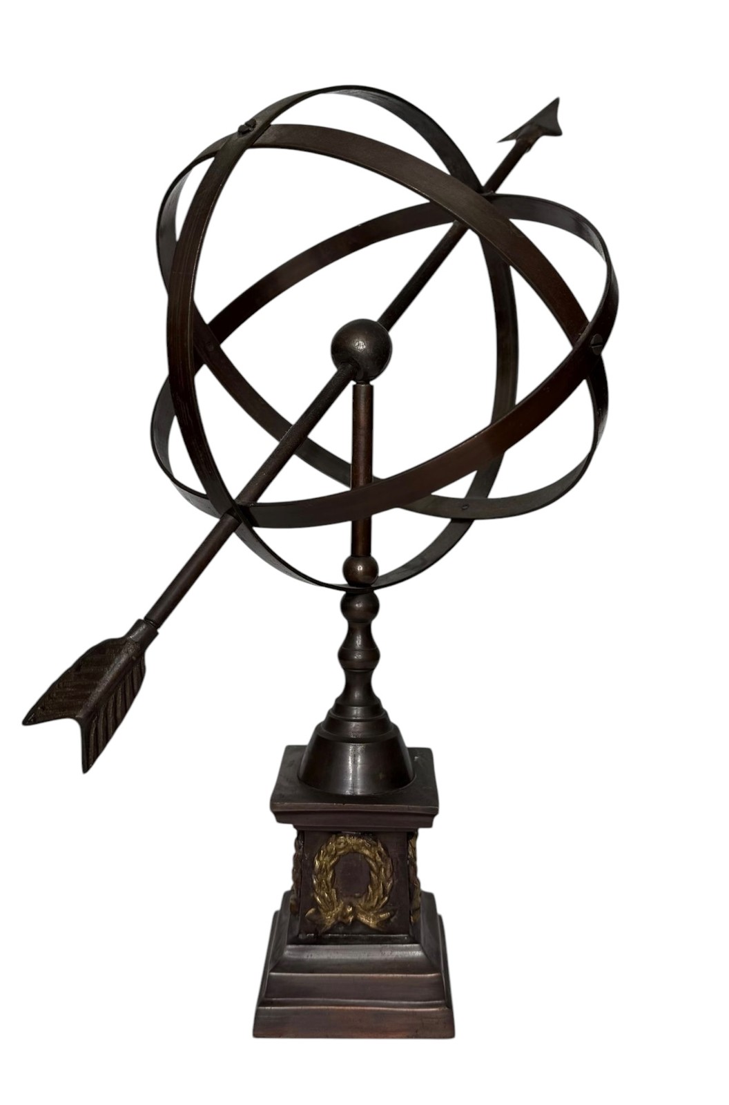 Metal Armillary Sphere Tabletop Garden Home Decor 14″ Wreaths on Base