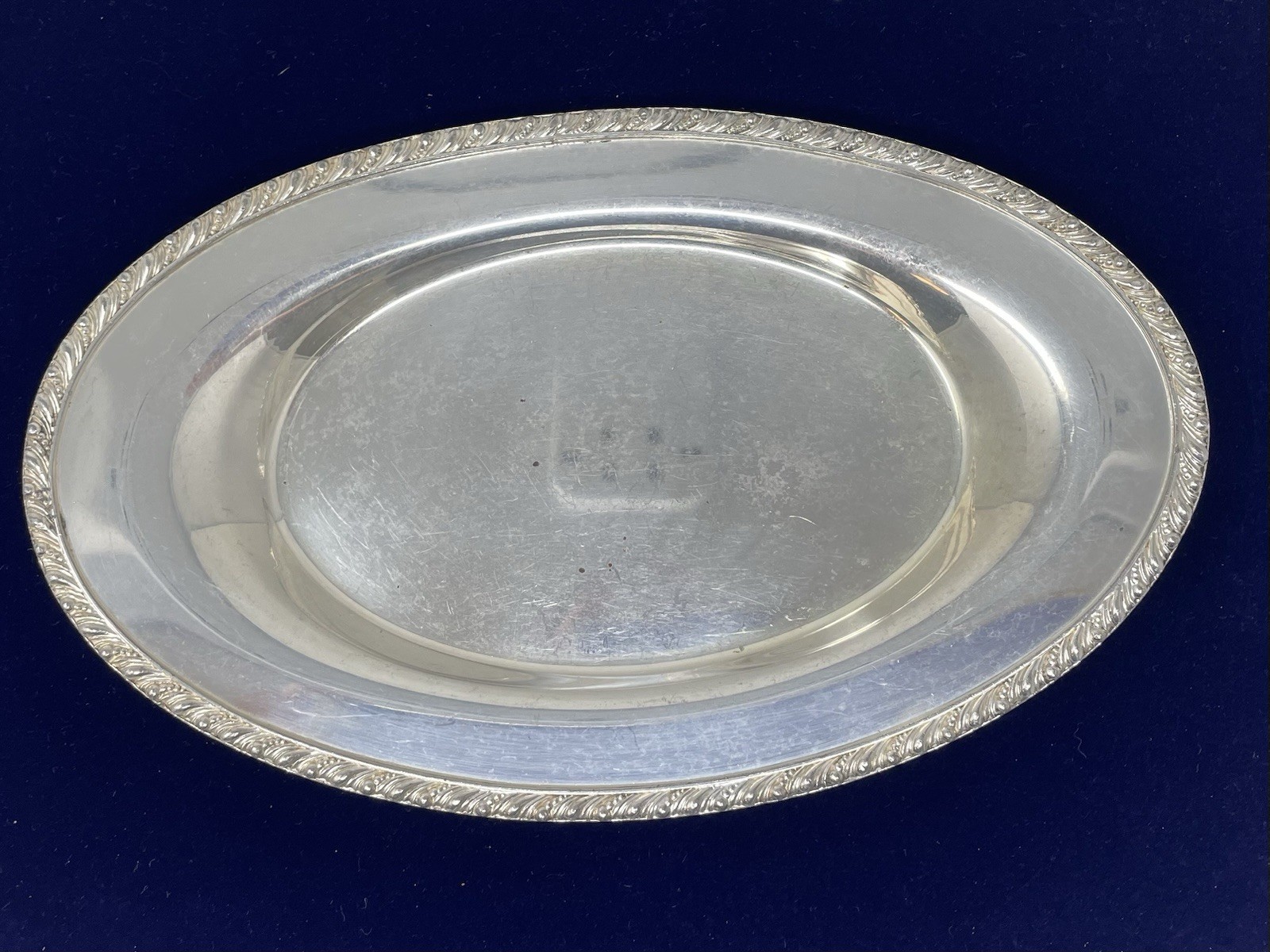 Antique Oval Silver Plate Tray Unbranded