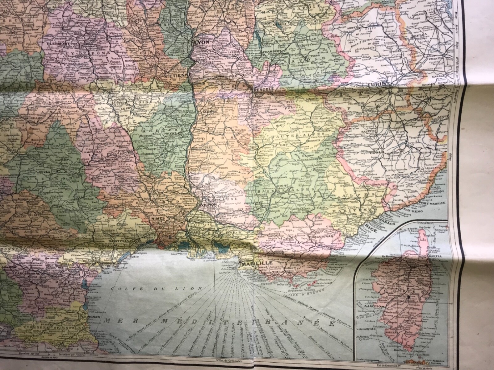 WW1 Nouvelle Carte France Map 41″ Alphonse Taride French Territories Belgique