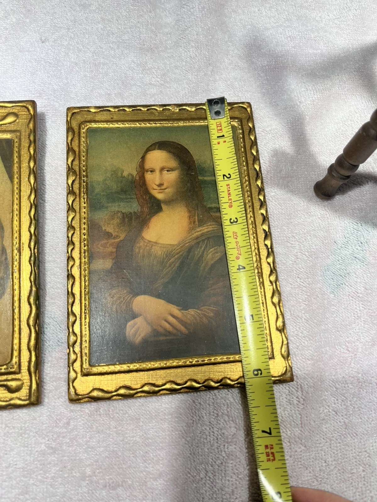 Mona Lisa Lot Of 2 plaques Gold Wood Very Rare Unique!! By Ugo Reghini