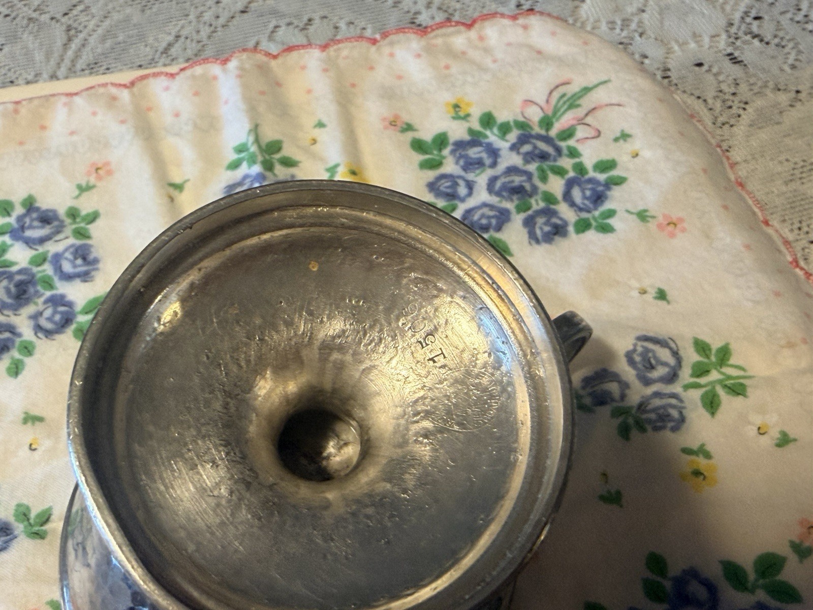 Vintage Rockford Silver Plate Co. 1506 Open Creamer Hammered Quad silver plated