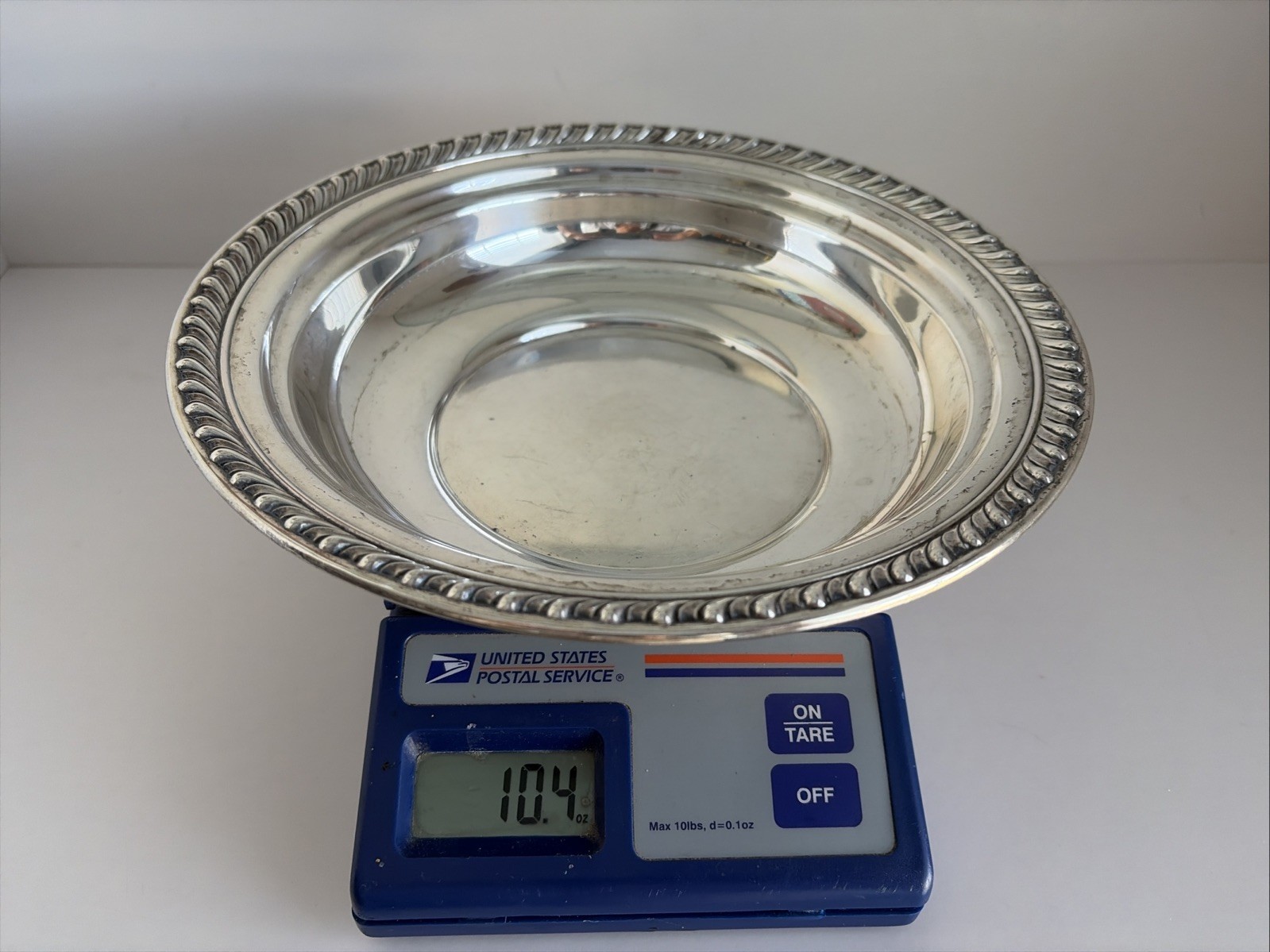 Sterling Silver Wallace Bowl 10” 9.48 Oz Troy 294.8 Grams Rope Edge H102 Halifax