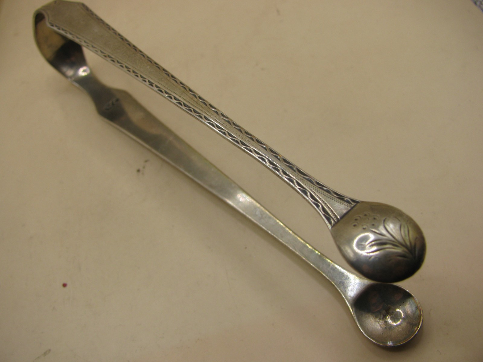 Antique Sterling Silver Sugar Bowl Tongs / Nips / Pincers For Lumps – George III