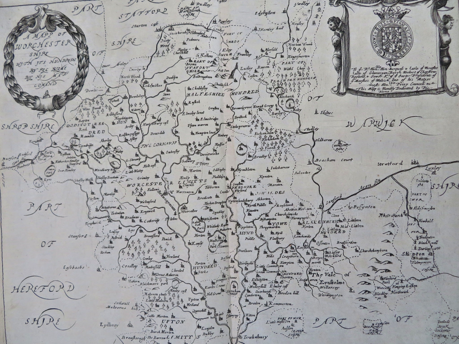 Worcestershire England United Kingdom Worcester Berrington 1673 Blome map