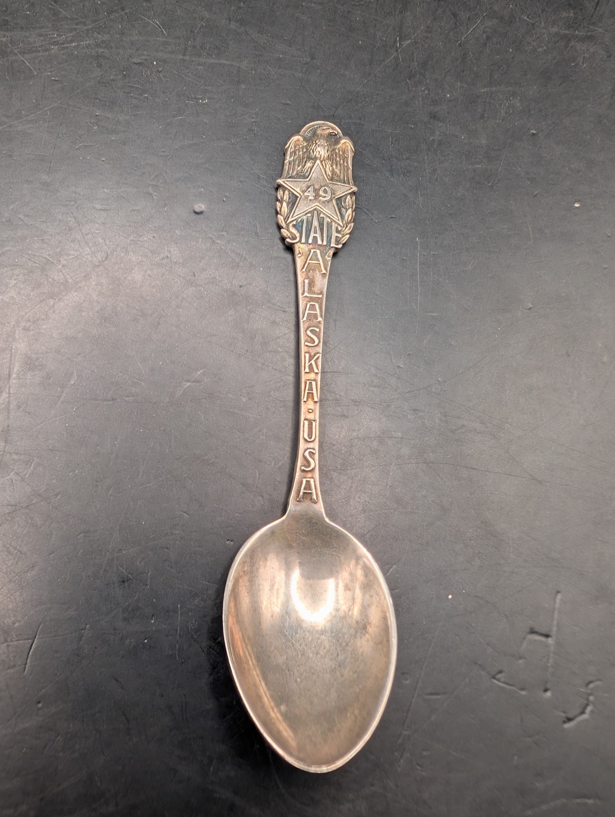 🔥 VTG JOSEPH MEYER STERLING SILVER 49TH STATE ALASKA SOUVENIR SPOON 11.5 GRAMS