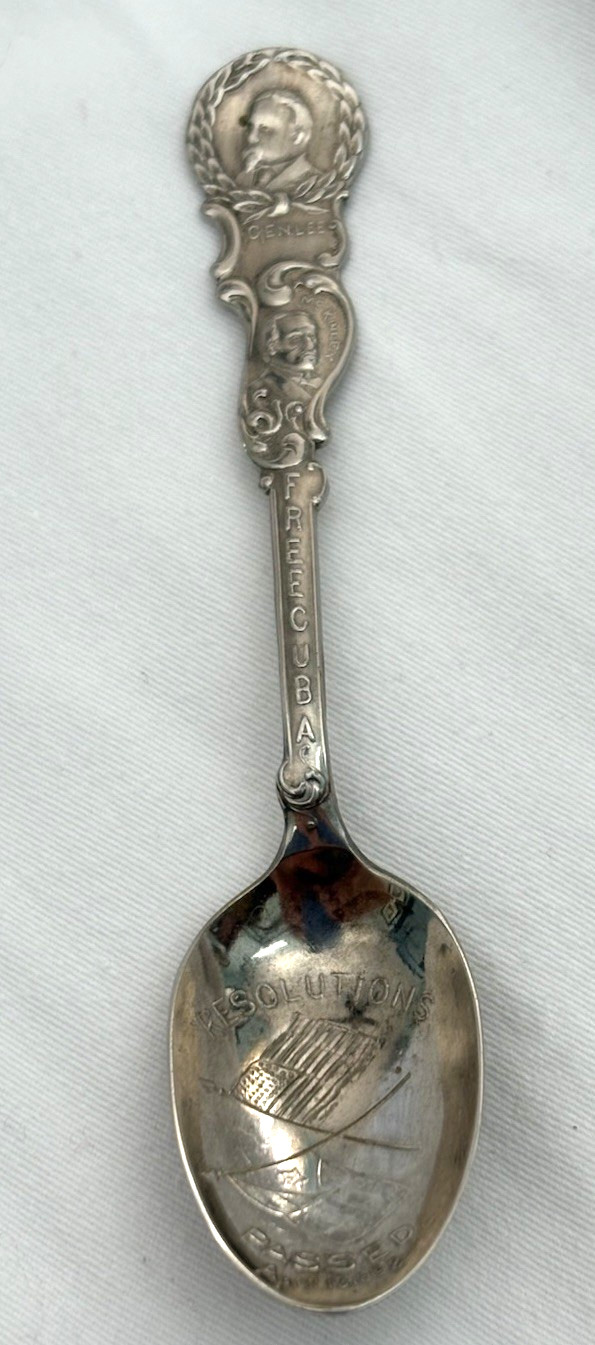 Silverplate FREE CUBA Spoon General Lee, McKinley 4.25″