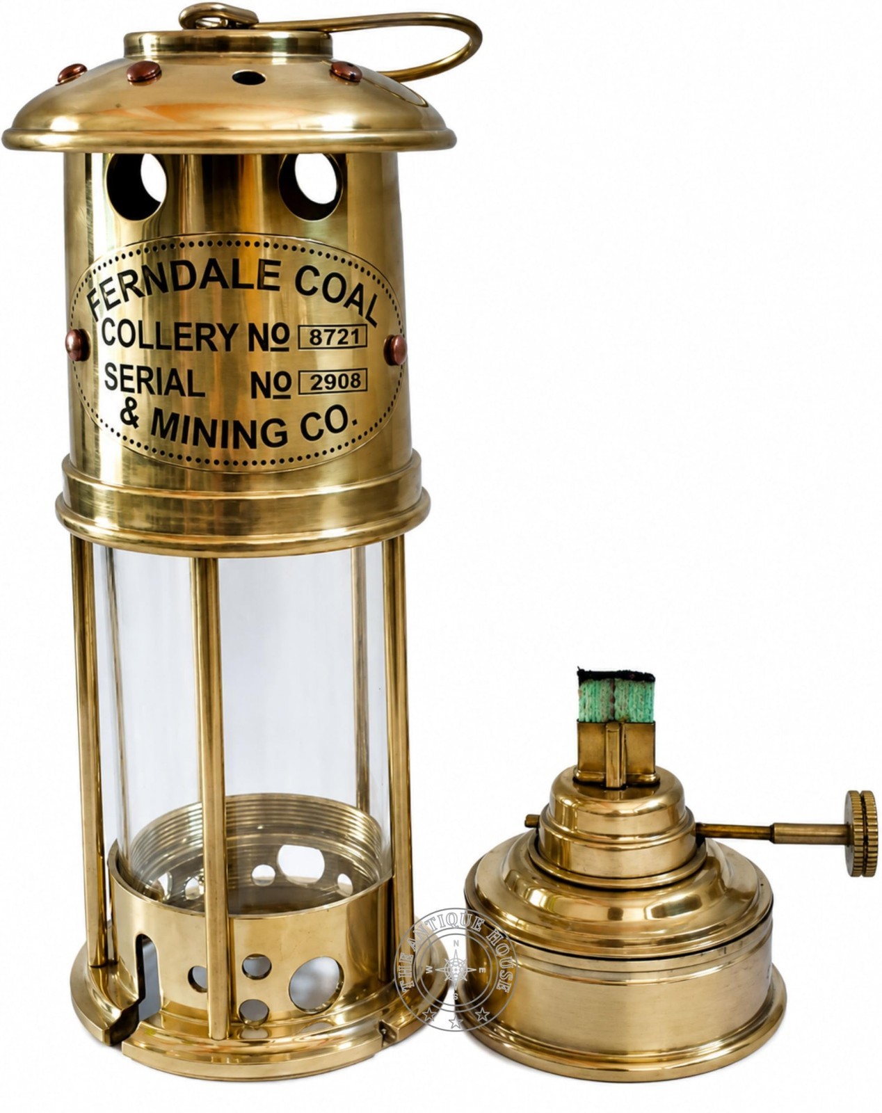 Vintage 7″ Brass Miner Lamp – Antique Maritime Oil Lantern for Home Decor & Gift