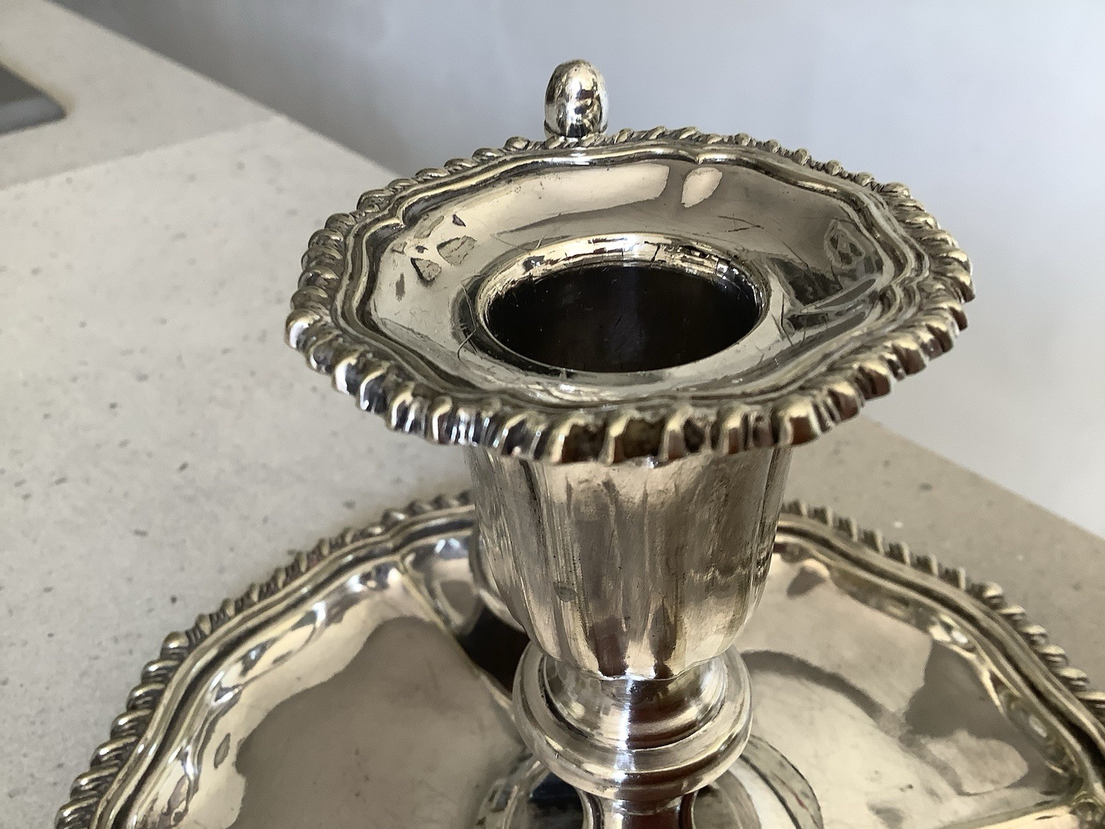 Victorian Sterling Silver Chamberstick Wee Willie Winky & Snuffer.Elkington 1845