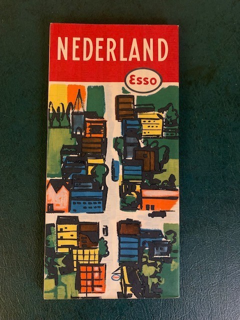 1950’s Netherlands Travel Map by ESSO Standard Oil many Petroliana Europe