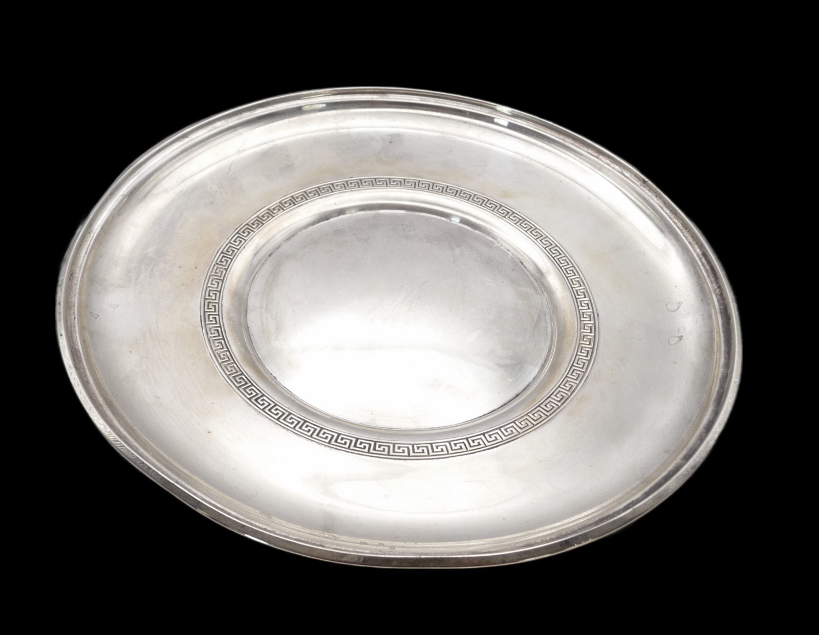 Gorham Etruscan Greek Key Sterling Silver 10″ Serving Plate, c.1956, 289g