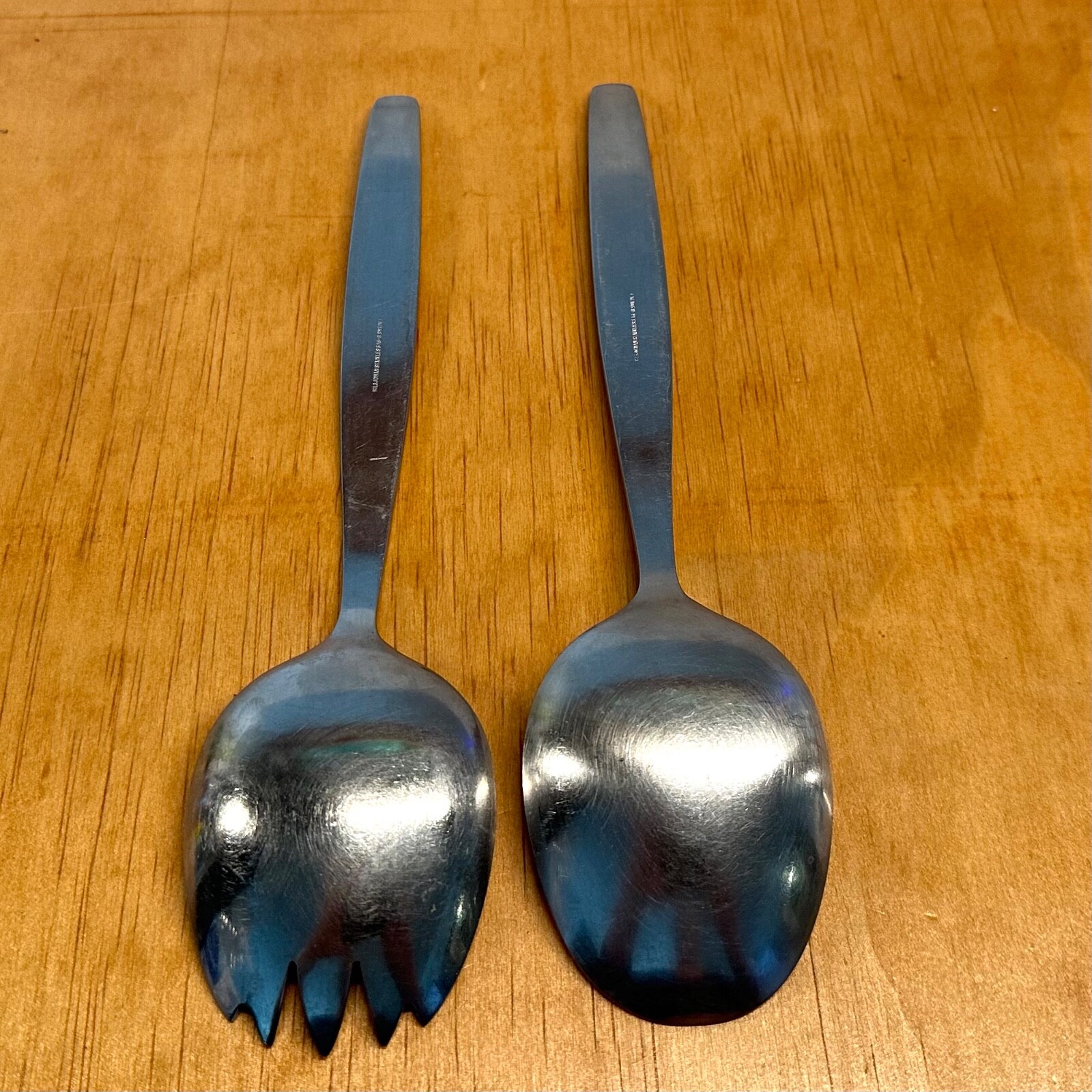 Mid Century Nils Johan “Guldi” Stainless Serving Set, Gold “Norse” decoration