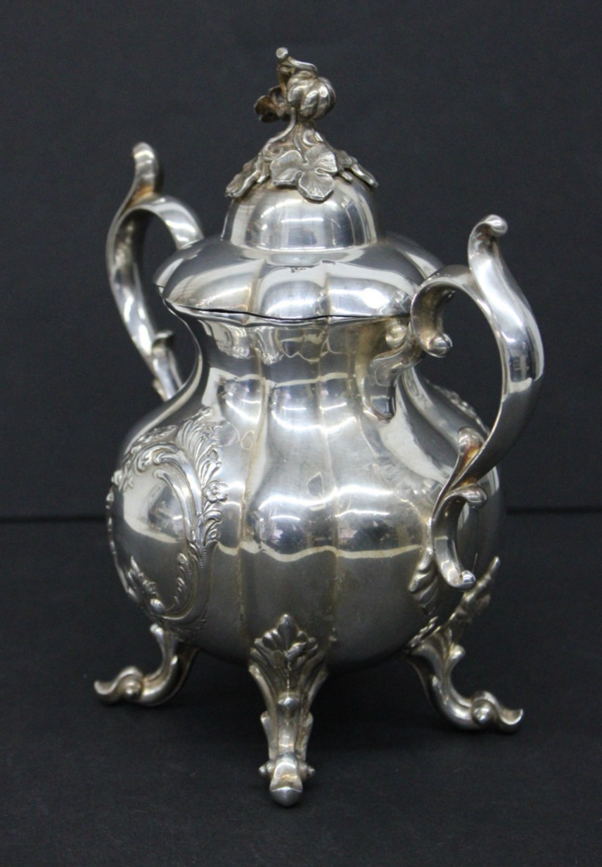 Vtg Reed & Barton Winthrop Shield Silverplate Footed Sugar Bowl Pumpkin 1795E
