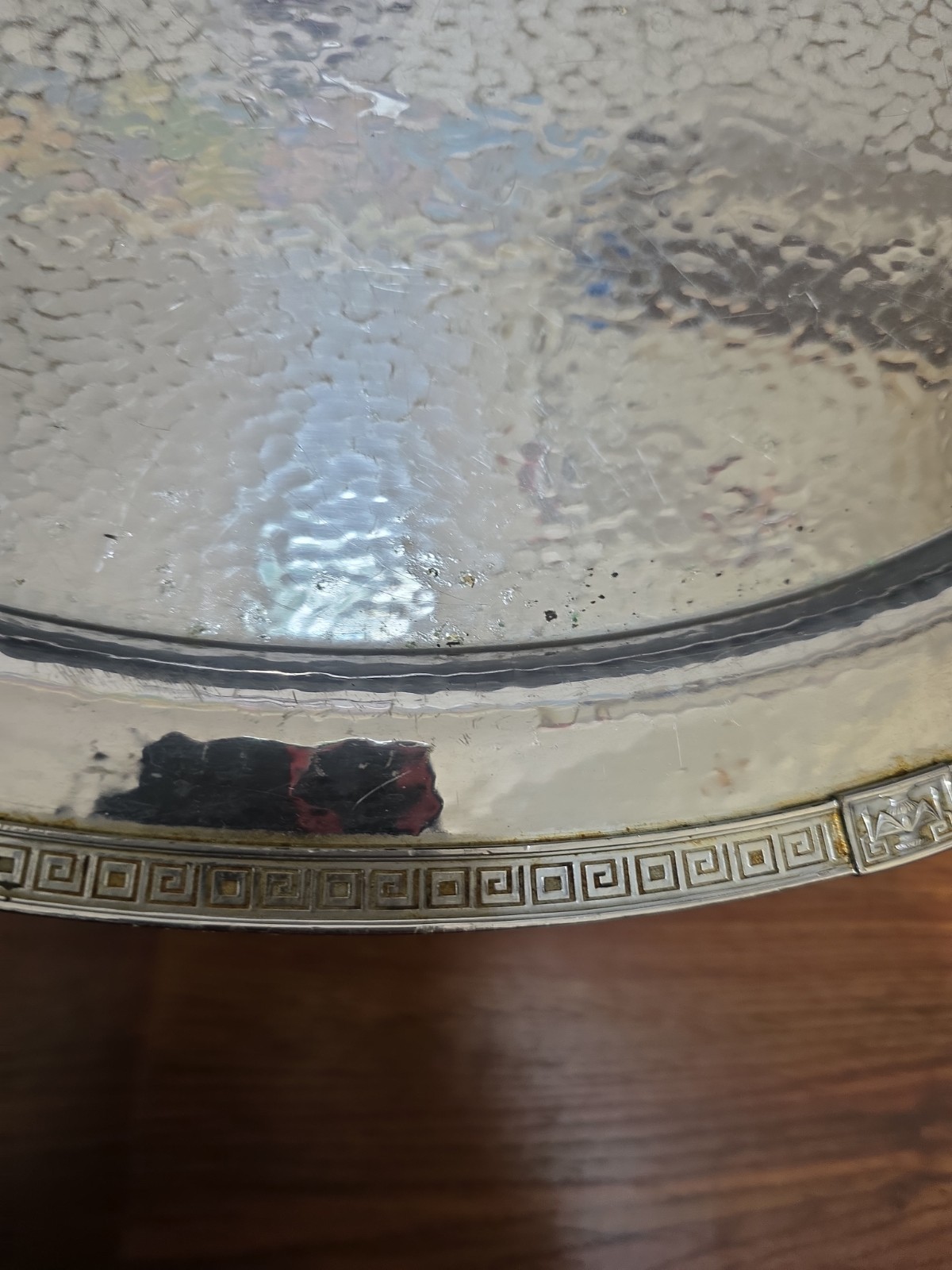 Vintage Meriden International Silver 20″ In Hammered Tray 2611 Plating Loss