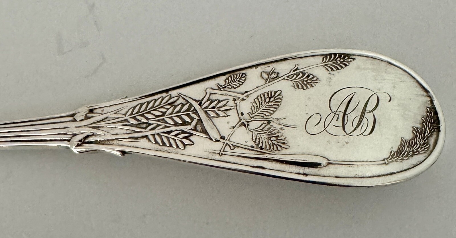 TIFFANY JAPANESE STERLING 9” AESTEHTIC MOVEMENT CHEESE SCOOP C. 1875