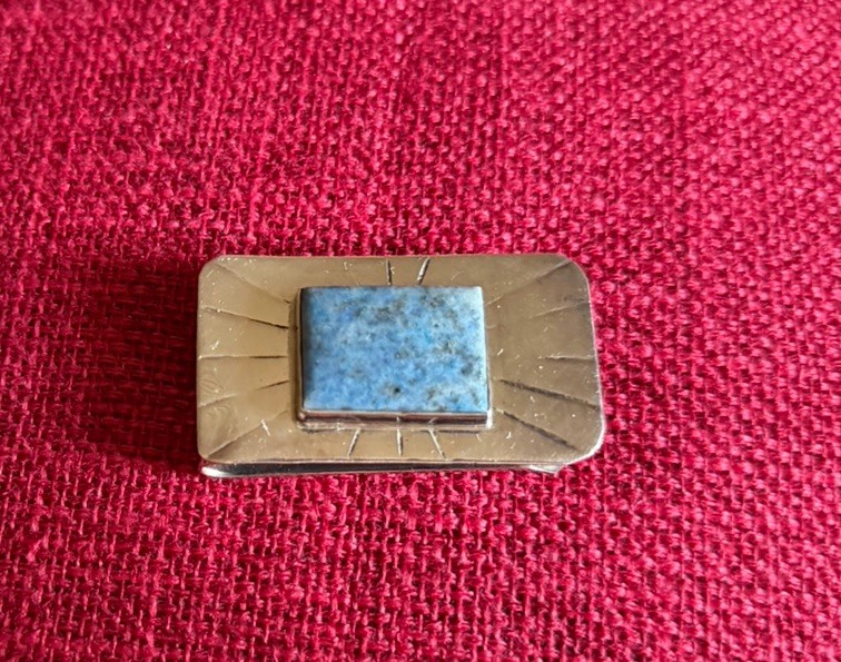 Vintage Native American Sterling Silver Lapis Lazuli Money Clip 29g (1 oz)