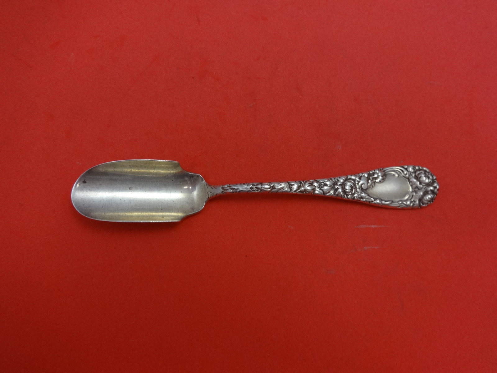 Chrysanthemum by Durgin Sterling Silver Cheese Scoop Original 5 3/4″ Heirloom