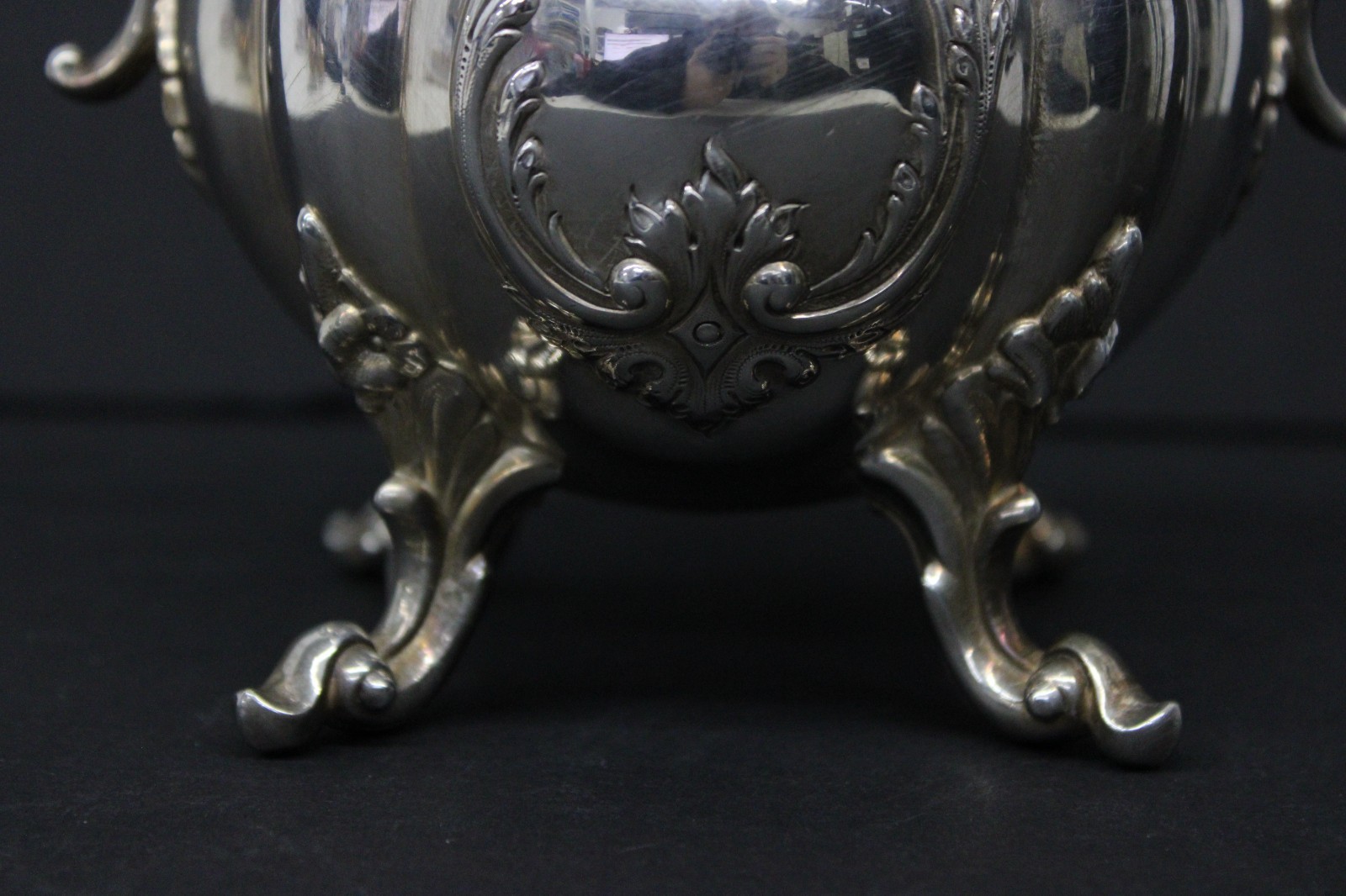 Vtg Reed & Barton Winthrop Shield Silverplate Footed Sugar Bowl Pumpkin 1795E