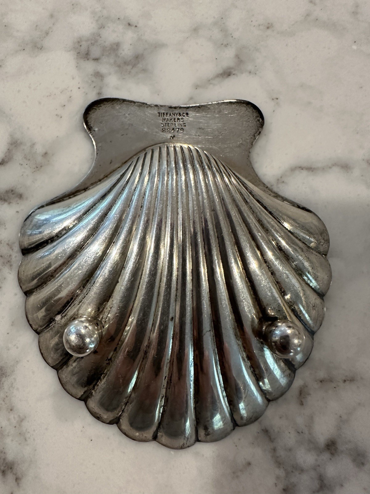 Tiffany & Co. Sterling Silver Shell Footed Scalloped Small Dish Trinket