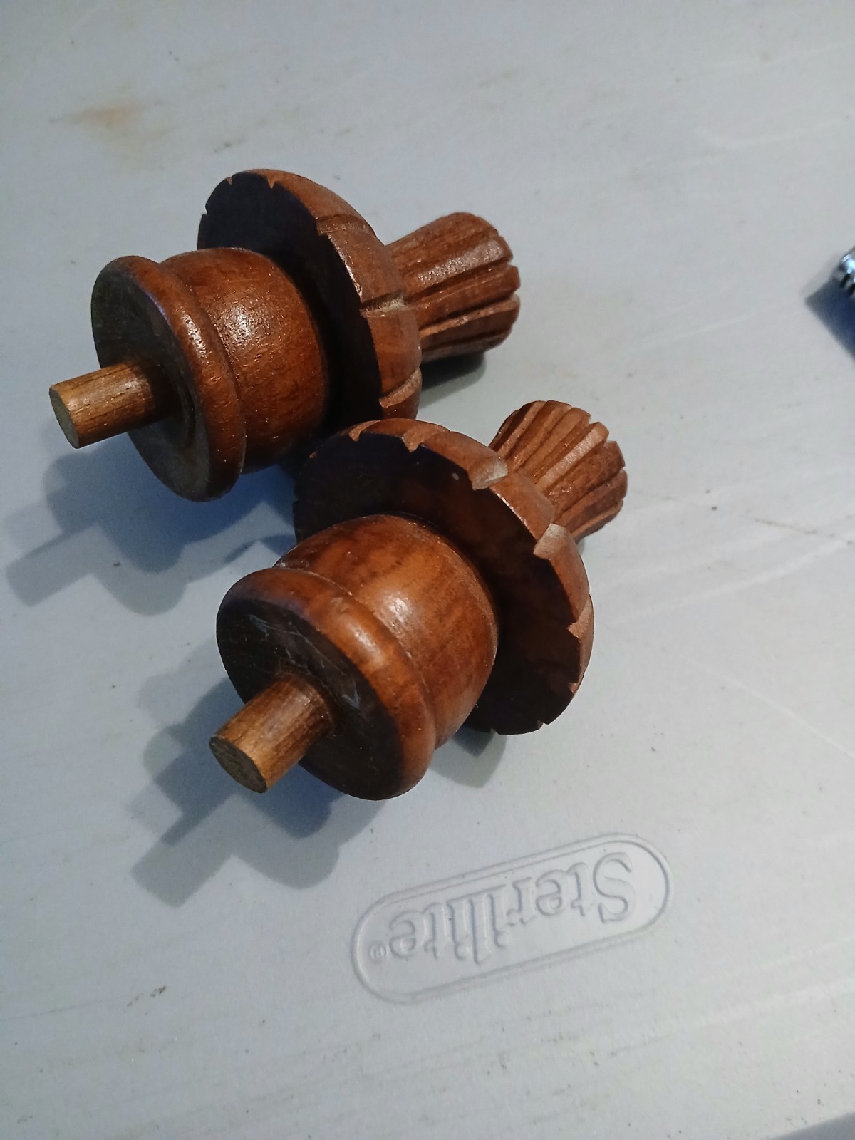 Antique Decorative Wooden Pieces Set Of 2