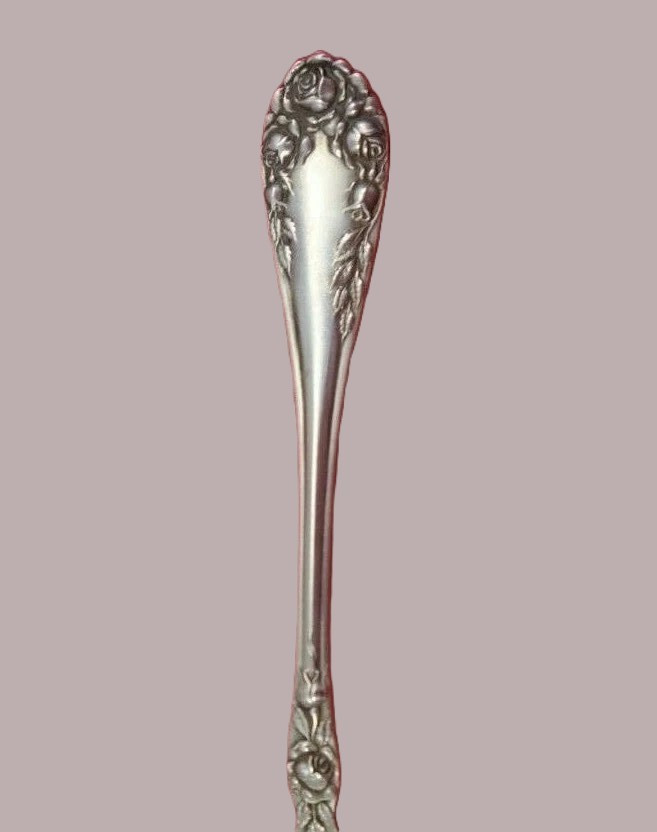 1898 Wallace Sterling Silver Ros, Small Teaspoon 5 3/8 inches NO MONO