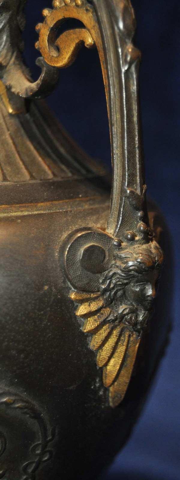 NEOCLASSICAL BRONZE URN GILT MARBLE RELIEF GRAND TOUR GREEK ROMAN BUST EGYPTIAN