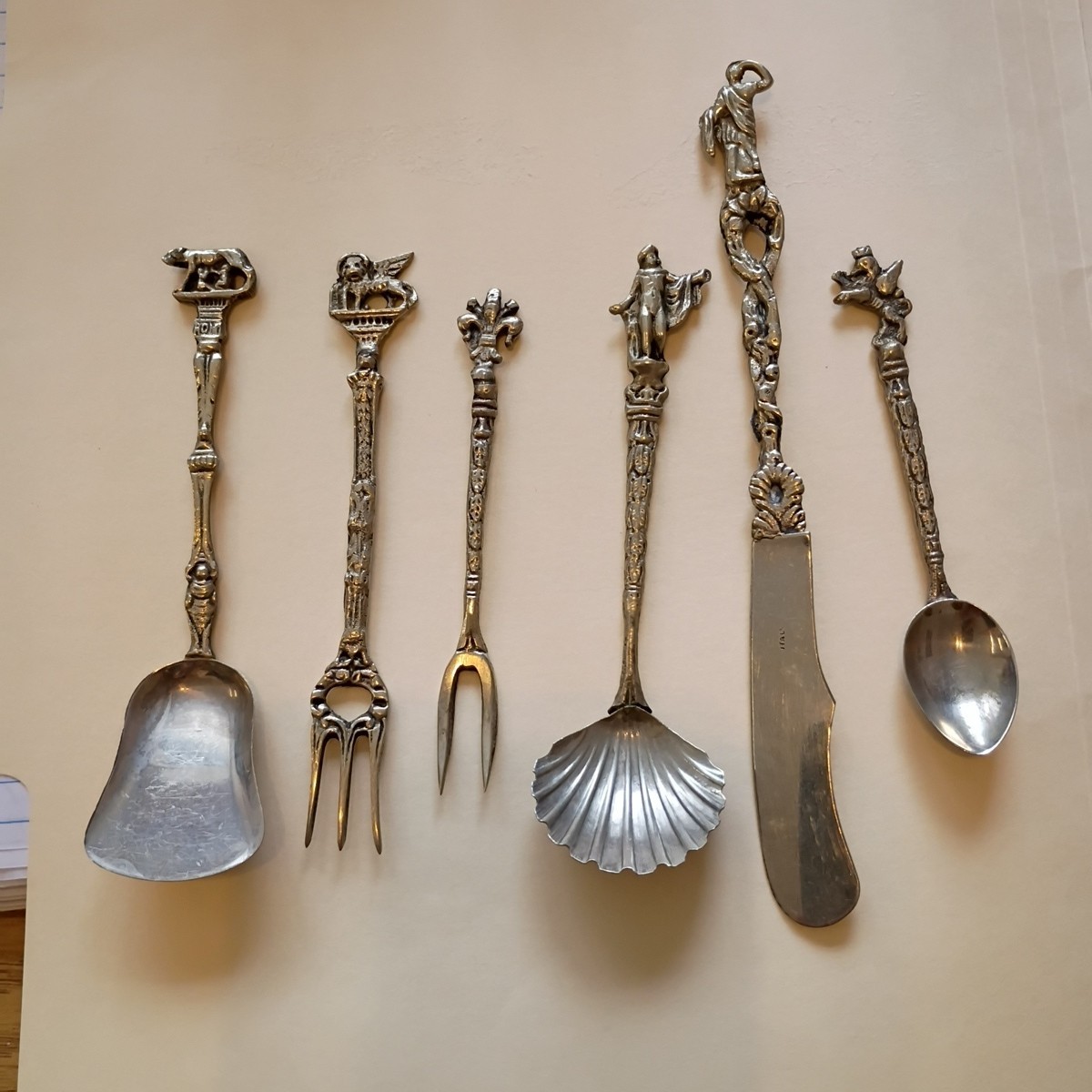 Italy Miniature Silverware Ornate Vintage Unique Serving Pieces Intricate