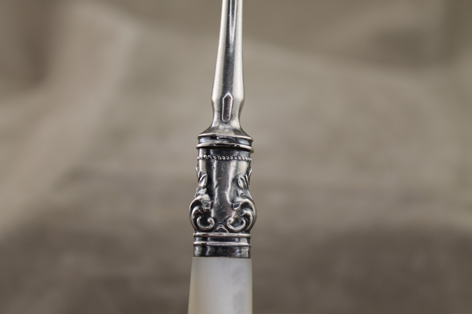 Antique Made in England Mother of Pearl Handle Sterling Stilton Cheese Scoop