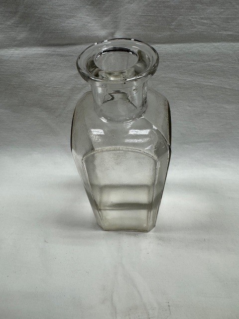 Vintage Pre 1930s Clear Apothecary Bottle