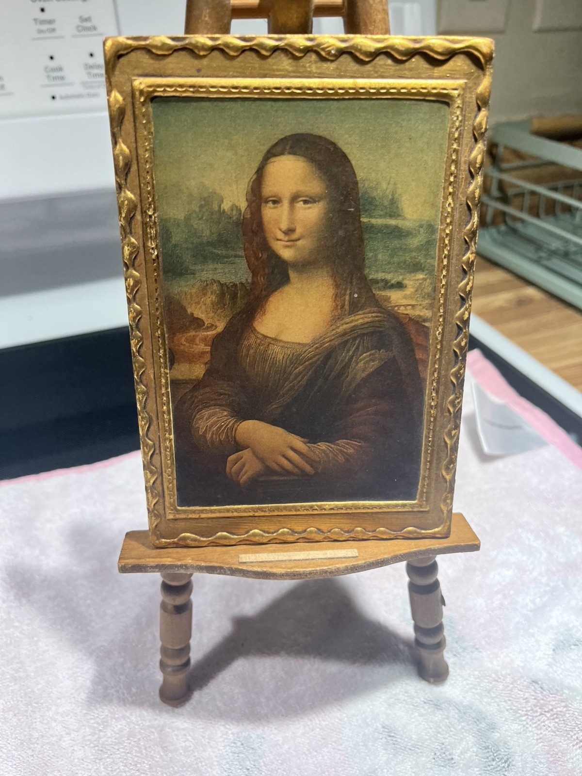 Mona Lisa Lot Of 2 plaques Gold Wood Very Rare Unique!! By Ugo Reghini
