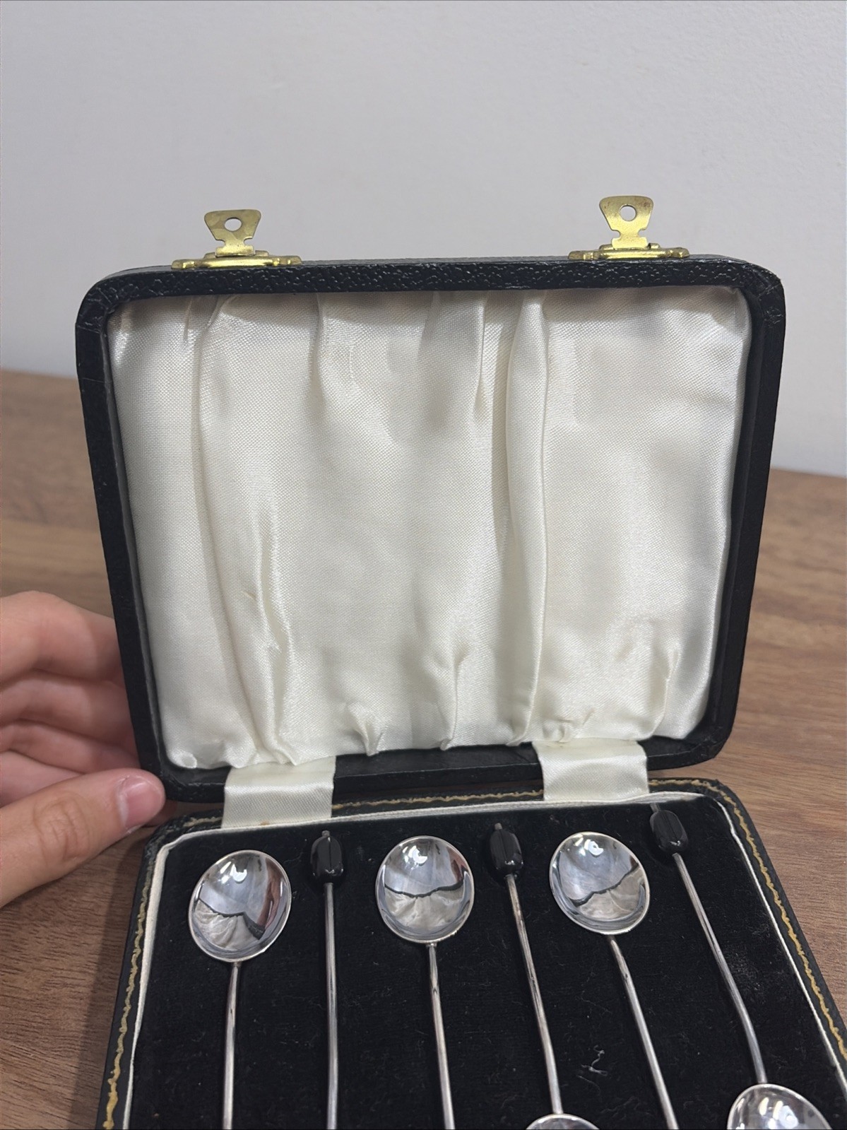 Antique 1935?Wm Suckling? Ltd Birmingham? Silver?Coffee Bean Demitasse Spoon Set