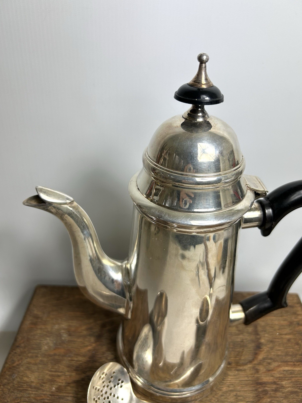 Antique Silver Plated Coffee Set / Cafe Au Lait Pot, Sugar Bowl, Milk Jug, Tongs