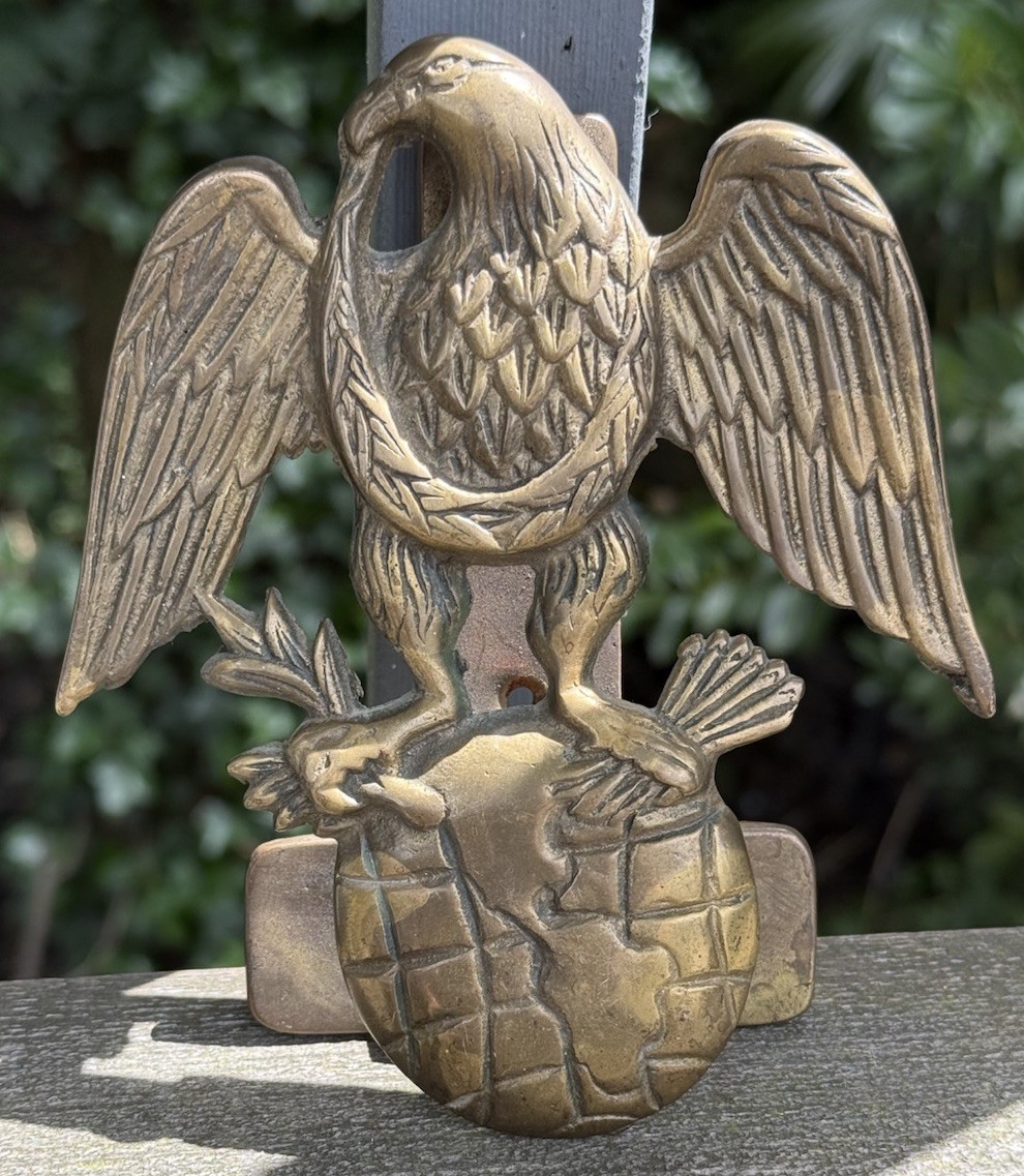 Vintage Penco Brass American Eagle Door Knocker Globe New Bedford MA Taiwan 1970