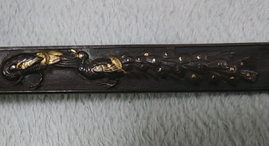 【Peacock ‼ 】 Kozuka knife handle blade Japan antique art edo！