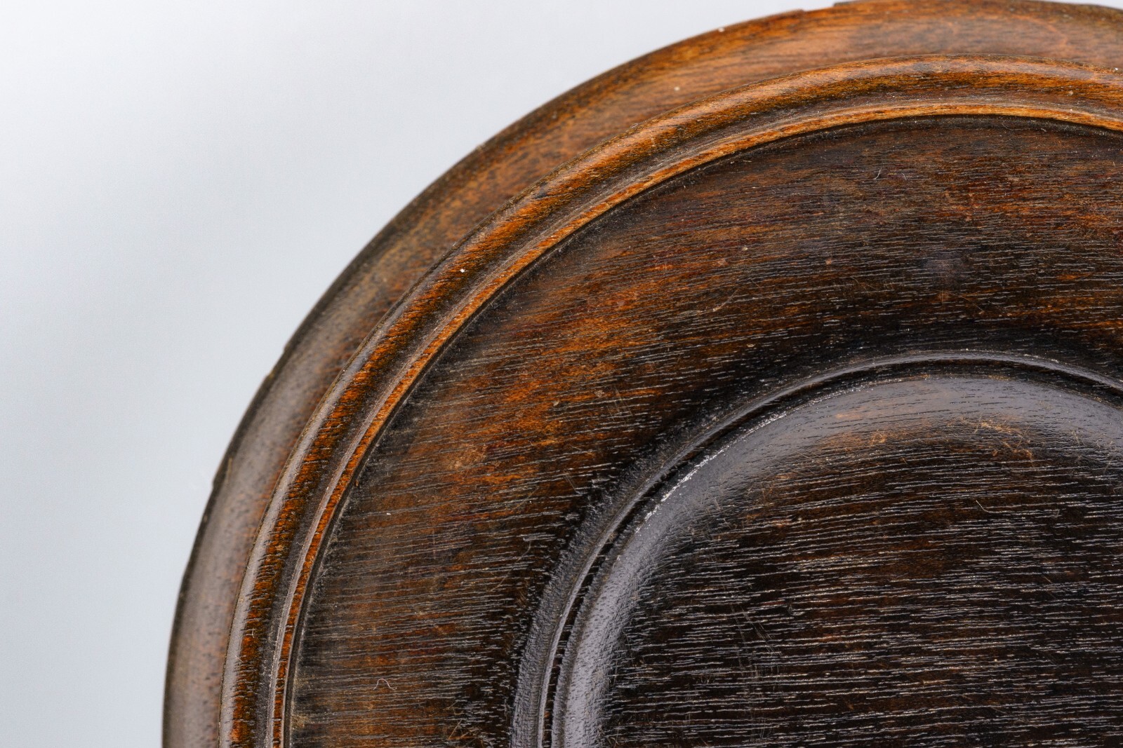 Chinese Carved Wood Stand Brown Display Scroll Base for Vase Qing Republic 20thC