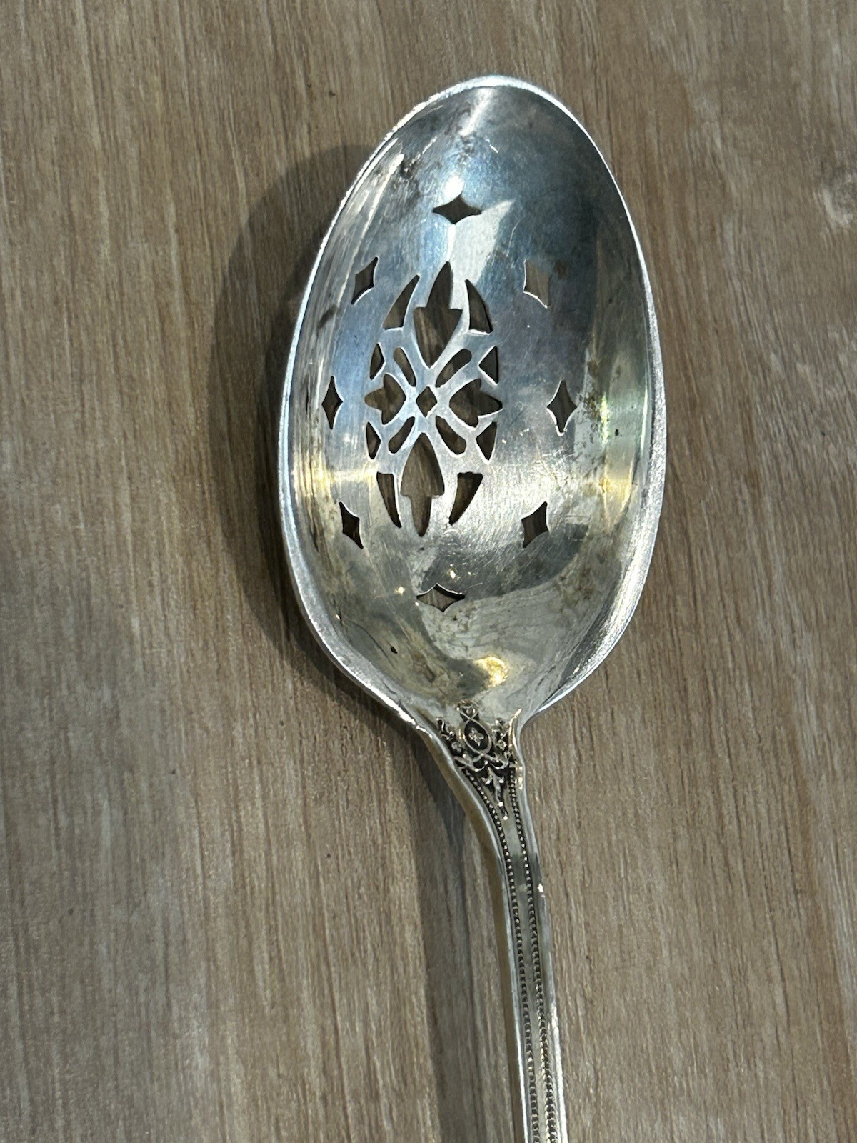 Sterling Silver Louis XIV Towle Sterling Pierced Bowl Slotted Olive Spoon