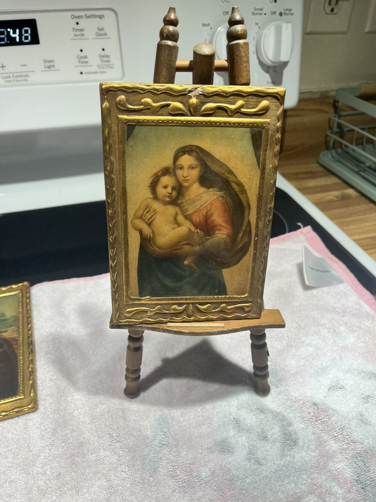 Mona Lisa Lot Of 2 plaques Gold Wood Very Rare Unique!! By Ugo Reghini