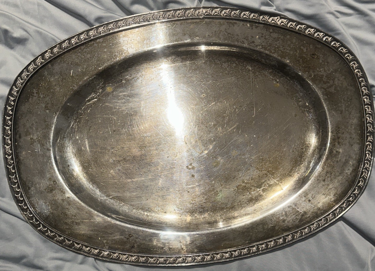 SHEETS ROCKFORD S. Co SILVERPLATE SERVING TRAY Platter VTG
