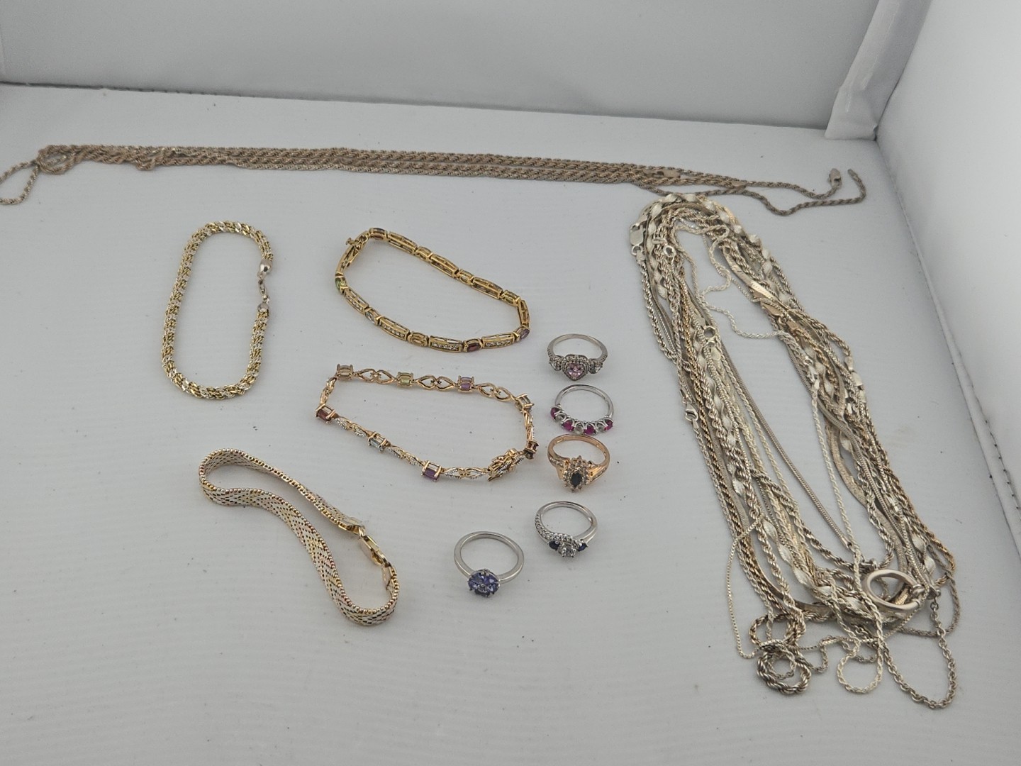 Sterling Silver JEWELRY LOT RINGS,BRACELETS,NECKLACE! SCRAP OR WEAR!