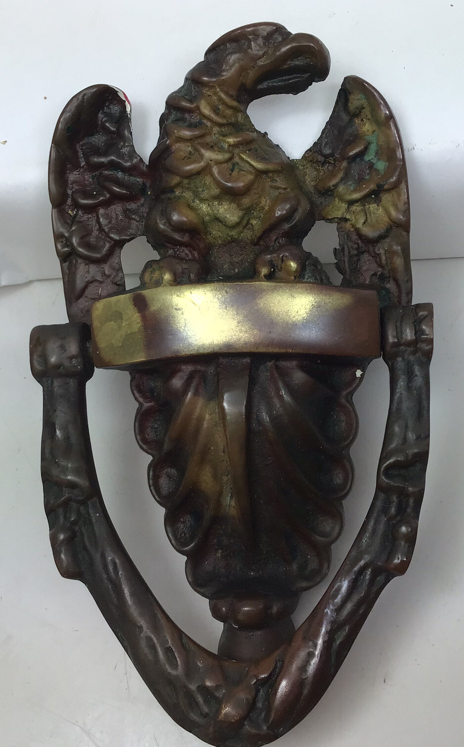 Vintage Brass American Eagle Door Knocker Original Patina 6.75”H Very Heavy(4)